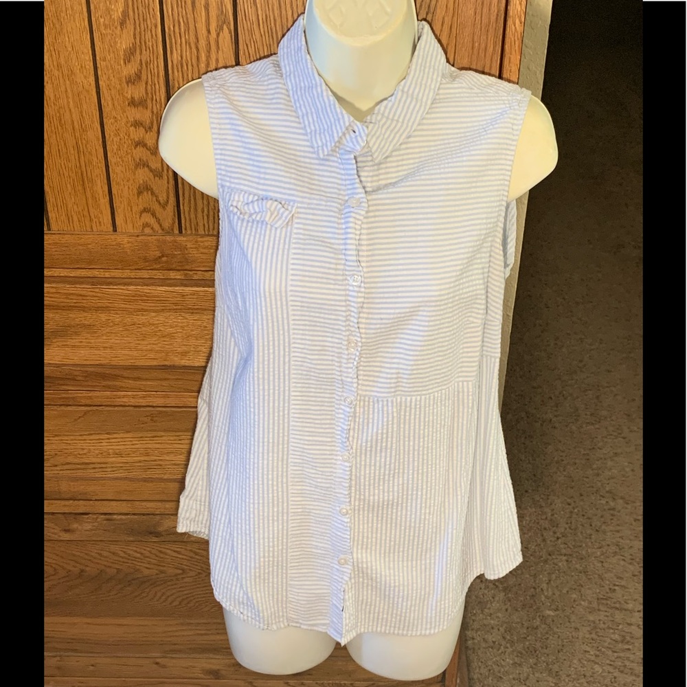 Christopher & Banks Seer Sucker Blouse